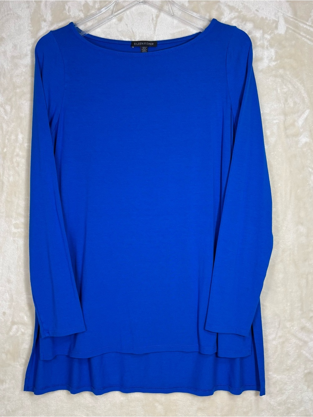 Eileen Fisher Women’s Tunic Top Cobalt Blue Office Lagenlook Long Sleeve Size SP
